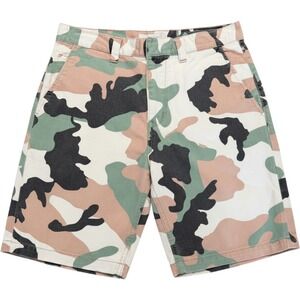 WeSC Rai Mens Camo Shorts Size 29 Pink Green White Camouflage Chino Streetwear